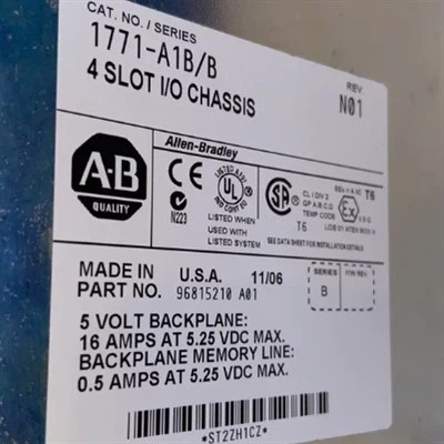 Allen-Bradley 1771-A1B 4 Slots Universal Input/Output Chassis